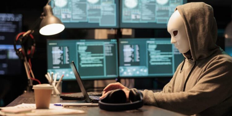 Cyber terrorist with masked identity hacking server